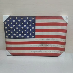 Arte de pared de bandera estadounidense decoración del hogar lienzo impresión patriótica segunda enmienda - Imagen 1 de 11
