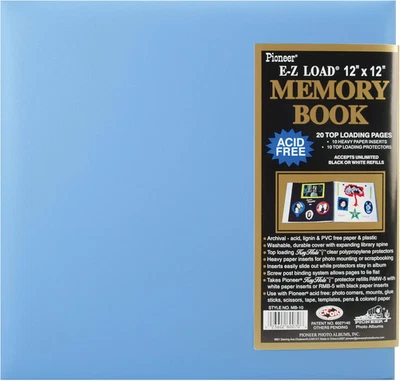 Álbum Post Bound de Couro Azul Bebê 12"x12" para Suas Queridas Memórias - Imagem 1 de 4