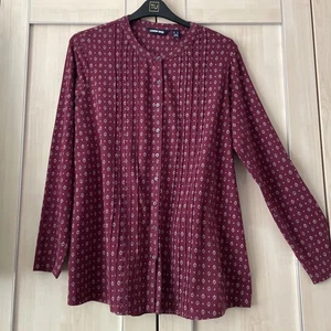 LANDS END BURGUNDY TUNIC TOP XL - Picture 1 of 5