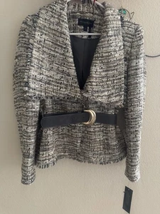 Donna Karan New York Women's Belted Tweed Jacket, Regular & Petite Size6 - Picture 1 of 3