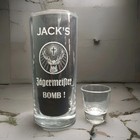 PERSONALISED JAGER BOMB GLASS SET ANY NAME MESSAGE GIFT BOXED JAGERMEISTER GLASS