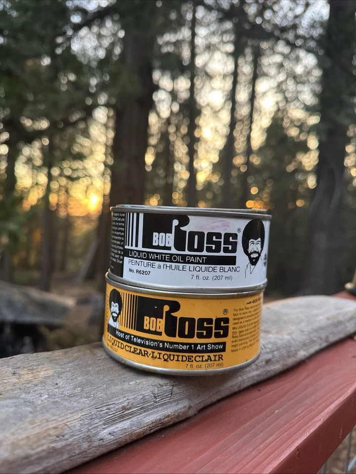 Lote de 2 pinturas al óleo metálicas Bob Ross vintage usadas buen estado Foto 1 de 1