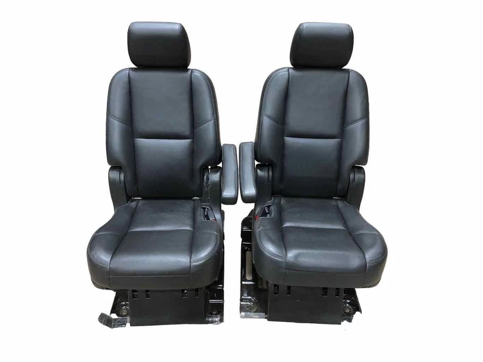 Chevy Tahoe 2007-2014 segunda fila cuero negro hombre plegable calefacción silla capitán asientos Foto 1 de 4