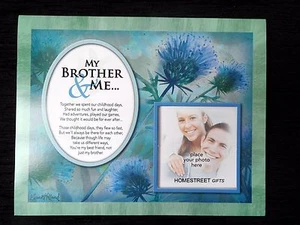 My Brother & Me Photo Mount Gift With Poem Verse Flower Family & Friends Frame - Picture 1 of 5