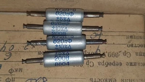 Teflon Capacitor K72P-6 820pF 200V USSR NOS Lot 4pcs+ - Picture 1 of 1