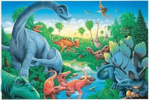 Dinosaur World : The Jurassic Period Puzzle by Instructional Fair Staff (1999, Game)