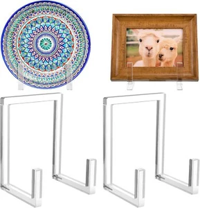2 Pcs Acrylic Plate Stand Clear Easel for Display 8 Inch 8 Inch, clear - Picture 1 of 6