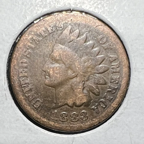 1883 Indian Head Cent grades at Good cheap spot filler Lot 81 Cover