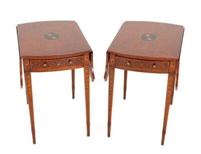 Pair Sheraton Pembroke Tables Painted Antiques - Image 1 of 4