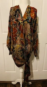 Chaqueta Cárdigan Túnica de Colección Judith Ann Creations con Estampado Abstracto de Seda S - Imagen 1 de 7