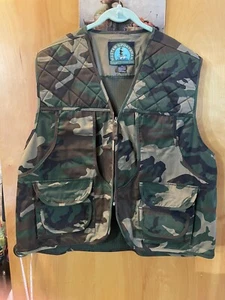Mens hunting vest camouflage MASTER SPORTSMAN 2X 100% cotton BIG pockets ammo - Picture 1 of 9