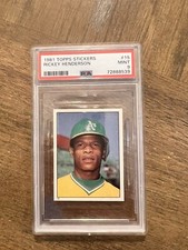 1981 Topps Stickers Rickey Henderson #15 PSA 9 MINT. Low pop!