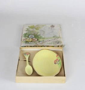 Plato de Conservación Vintage Corona Devon Floral Flor Plato y Cuchara En Caja - Imagen 1 de 10