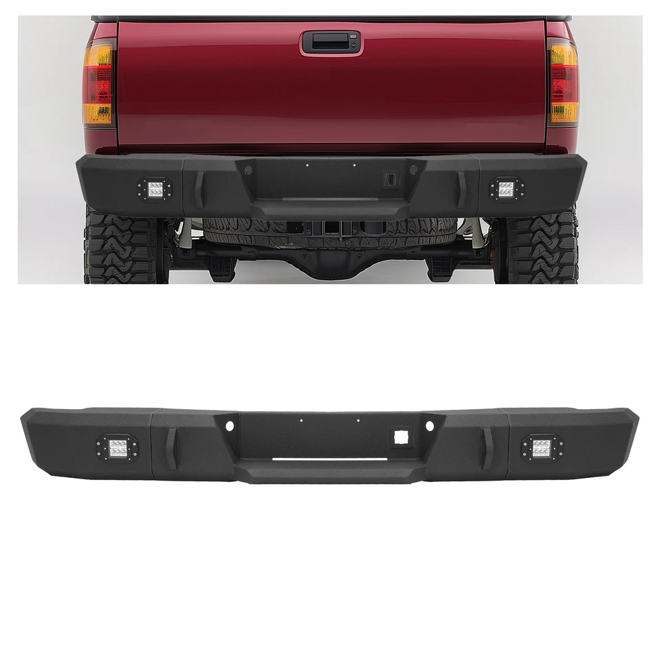 For Chevy Silverado 2500 HD & Classic 1999-2007 Rear Step Bumper w/LED Lights - Image 1 of 4