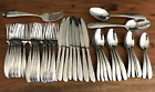 Oneida REYNA Hammered Stainless Flatware Spoons Knives Serving 40 Pcs