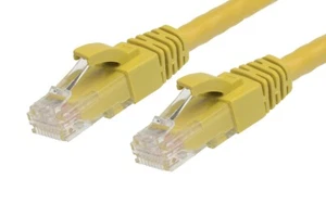 1m Cat 5E RJ45 - RJ45 Network Cable - Colour: Yellow - Picture 1 of 1