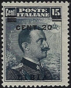 Libia - 1916 - "Michetti" cent.20 su 15 - varietà soprastampa spostata - MNH - Imagen 1 de 1