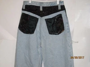 Vintage I. O. U. Basic Blues junior 7 high waist straight velvet butt jeans j190 - Picture 1 of 5