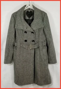 Abrigo de tweed Guess de doble botonadura para mujer nuevo sin etiquetas con cinturón a juego - Gris - XL - Imagen 1 de 5