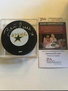 Brett Hull Signed Dallas Stars Hockey Puck JSA Certified - Picture 1 of 1