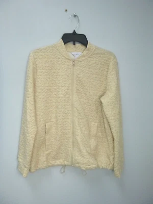 Liz Claiborne Textured Beige Full Zip Activewear Jacket Women's Size Medium - Image 1 of 4