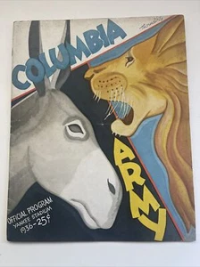 1936 Columbia vs Army at Yankee Stadium programa de fútbol americano 10/10 - Imagen 1 de 3