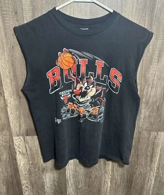Vtg 1995 NBA Chicago Bulls Taz Tank-Top Jordan Era Warner Bros Sz 10 - 12 - Image 1 of 4