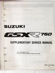 1990 OEM Suzuki GSX-R750 Factory Supplement Service Shop Manual w/Wiring Diagram - Picture 1 of 4
