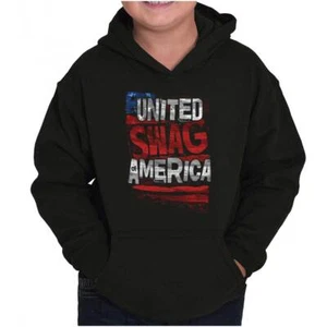 Vintage Distressed United Swag America Flag Youth Hooded Sweatshirt Boy or Girl - Picture 1 of 7