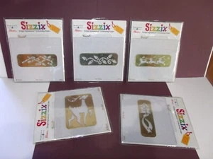 Sizzix Simple Impressions Set of 5 CHRISTMAS Embossing Folders Brass Stencils - Picture 1 of 10