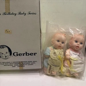 Two (2) 1989 GERBER 6" Baby Dolls soft vinyl 3 outfits booties GERBER X2 - Picture 1 of 6