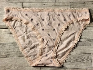 Victoria's Secret freches Baumwollhöschen pink mit schwarz Vs Größe Medium neu mit Etikett - Bild 1 von 5