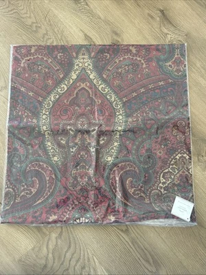 NEW Pottery Barn Mira Paisley Print Pillow Cover 24 x 24 Cotton Linen - Image 1 of 4