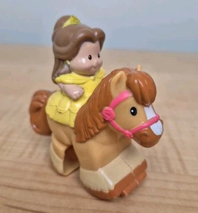 Fisher Price Little People Klip Klop Disney Belle Yellow Dress Horse Princess -A - Picture 1 of 15