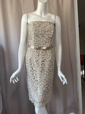 Cache Women Lace Gold Strapless Dress size 6/S Excellent - Image 1 of 4