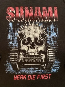 Sunami Weak Die First Tour Long Sleeve Shirt Men’s Black Size Large Hardcore - Picture 1 of 8