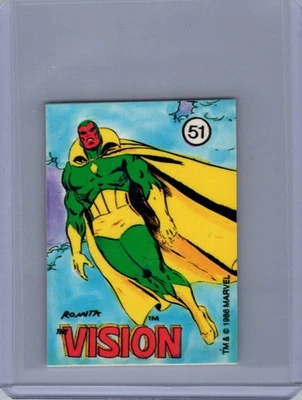 1986 COMIC IMAGES MARVEL UNIVERSE STICKERS #51 VISION - Image 1 of 2
