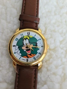 Rare Vintage LORUS Quartz Japan Mov't Disney Goofy Wrist Watch V501-6T90 - Picture 1 of 10