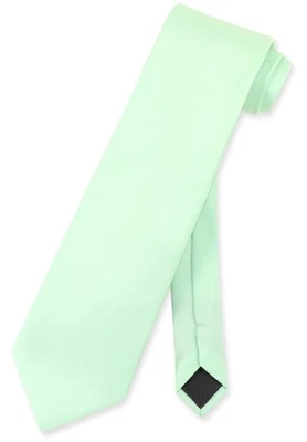 Vesuvio Napoli NeckTie Solid LAUREL GREEN Color Mens Neck Tie - Image 1 of 2
