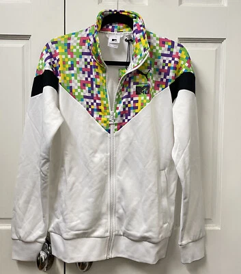 Chaqueta Puma x MTV Colab Cremallera Completa Multicolor Estampado de Pixeles Blanca Talla S Retro Foto 1 de 4