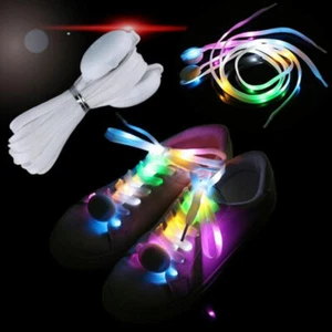 Scarpa Sportiva LED Lacci Luminosi Corde Luminose Luce Flash Rotondo 3 Modalità - Foto 1 di 20