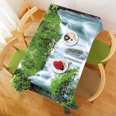 3D Waterfall Tablecloth Table Cover Cloth Birthday Party AJ WALLPAPER UK Lemon - Image 1 of 4
