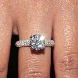 GIA Certified Diamond Engagement Ring 3.02 ct total weight H-VS2 - Picture 1 of 4