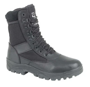 Unisex GRAFTERS Black Leather/Nylon/Coated Combat Boot Rubber Sole - Picture 1 of 1