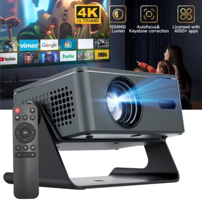 4K Mini Projector 20000 Lumen LED 1080P WiFi Bluetooth UHD Portable Home Theater - Image 1 of 4