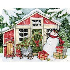 Lang Snowman's Farmhouse Boxed Christmas Cards 1004896
