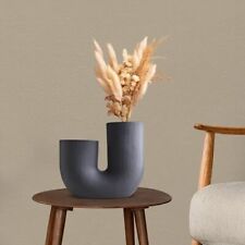 Black U Shaped Ceramic Vase for Home Decor Modern Black vase for Room Decor A...