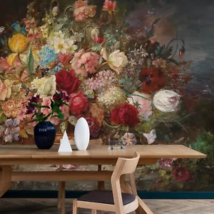 Large Wall Mural Vintage Advanced Floral Wallpaper Rolls,148"X110" Divide 5 PCS - Picture 1 of 6