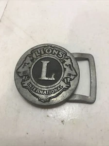 Vintage ￼Lion’s International Belt Buckle N B Pewter Rare￼￼ - Picture 1 of 2