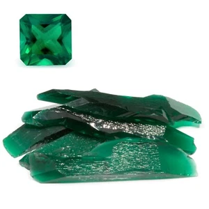 14.55-23.5ct 1pc Lab Grown Zambian Emerald with inclusions Faceting Rough Stone - Picture 1 of 11